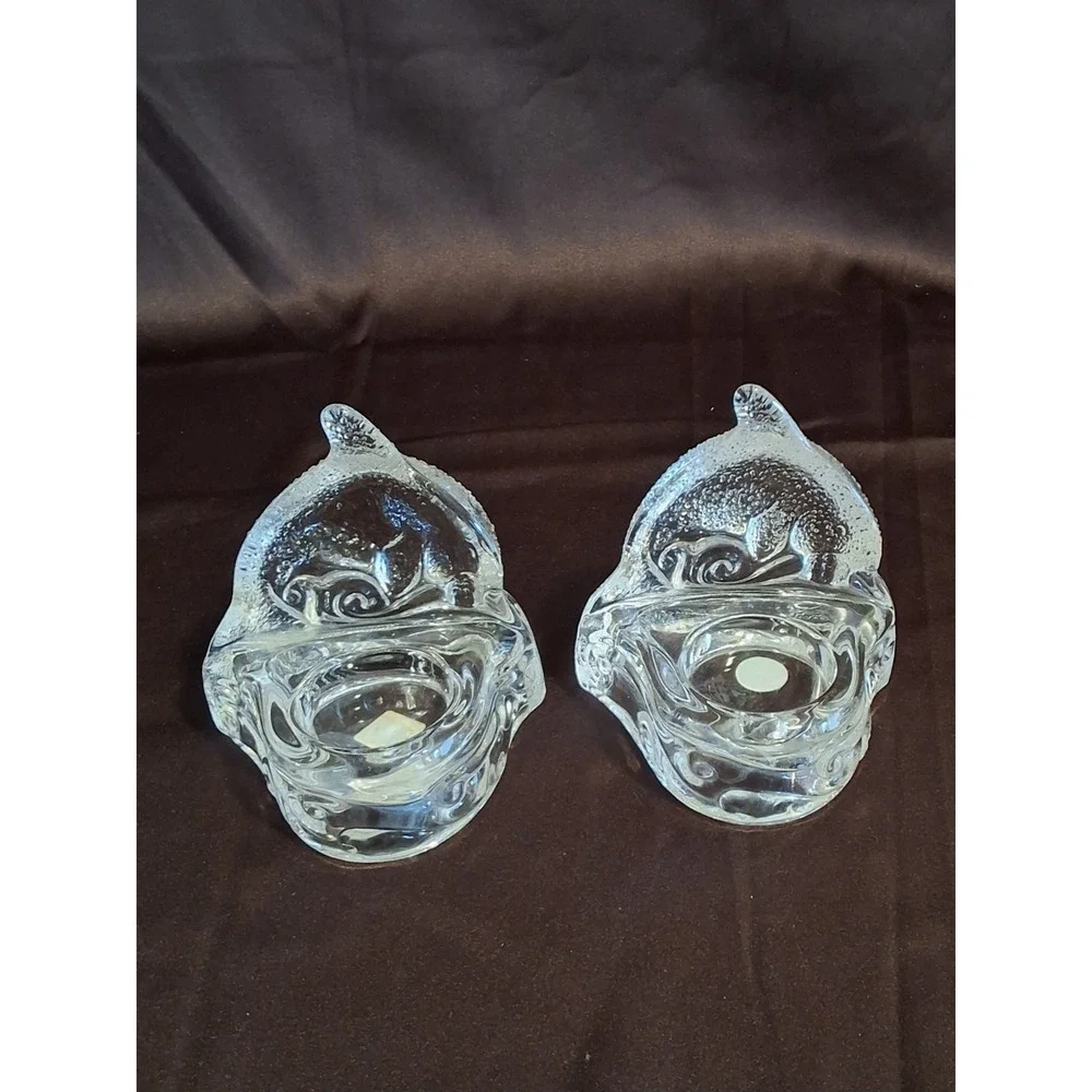 2 Vintage Partylite Dolphin Tea Light Candle Holders - Picture 2 of 5